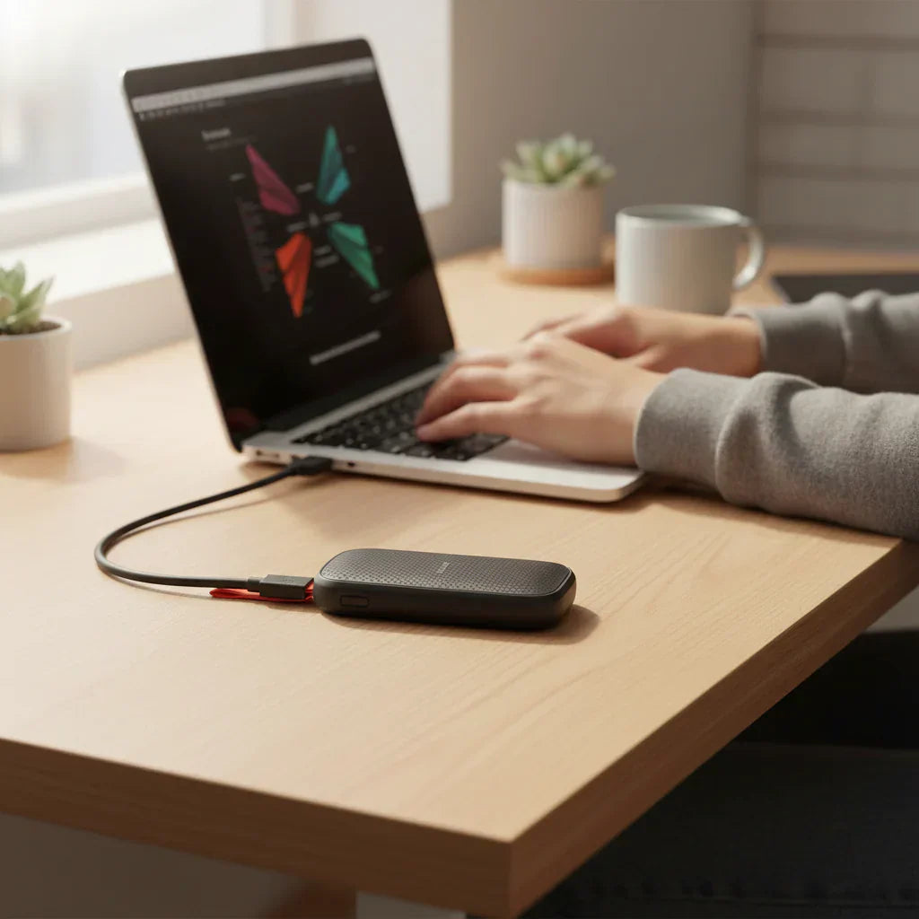 Přenosný externí SSD power banka pro rychlé nabíjení | Temsk