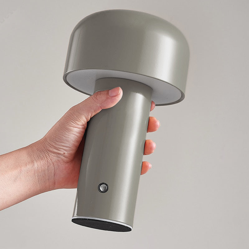 Aurora Nova Cordless Italian Mushroom Table Lamp In Chrome | Temsk