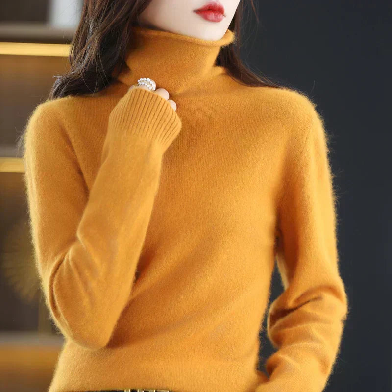 Astra Cashmere High-Neck Knit Sweater Japanese Style | Temsk