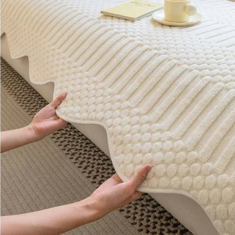 Cozy Cloud Thick Tuft Fleece Sofa Cover For Warm Winter Coziness | Temsk