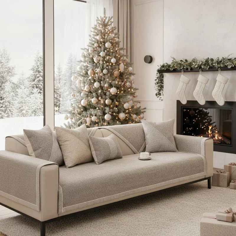 Non-Slip Cotton Linen Sofa Cover For All Seasons By TerraWeave | Temsk