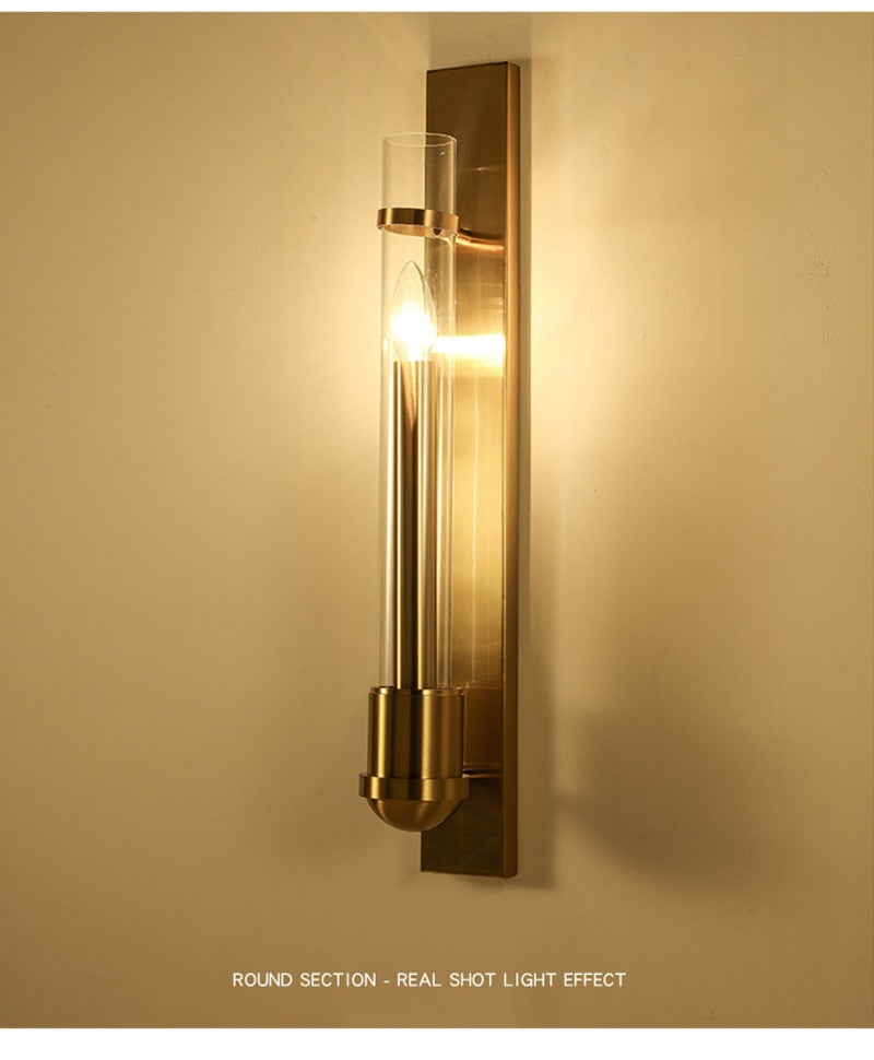 Luminor moderne LED-Wandlampe im amerikanischen Stil in goldenem Licht | Snurv | Temsk