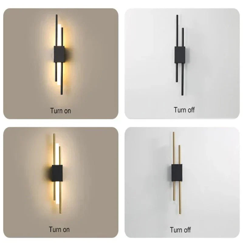 NovaGlow moderní LED nástěnné světlo z kovu a akrylu se třemi barvami světla | Temsk
