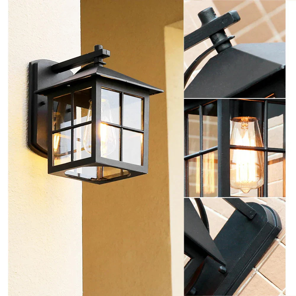 Camden Vintage E27 Lantern Sconce For Outdoor Walls | Temsk