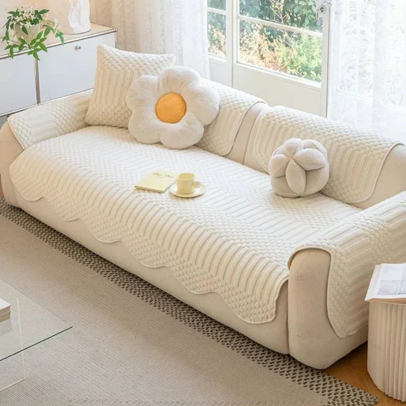 Cozy Cloud Thick Tuft Fleece Sofa Cover For Warm Winter Coziness | Temsk