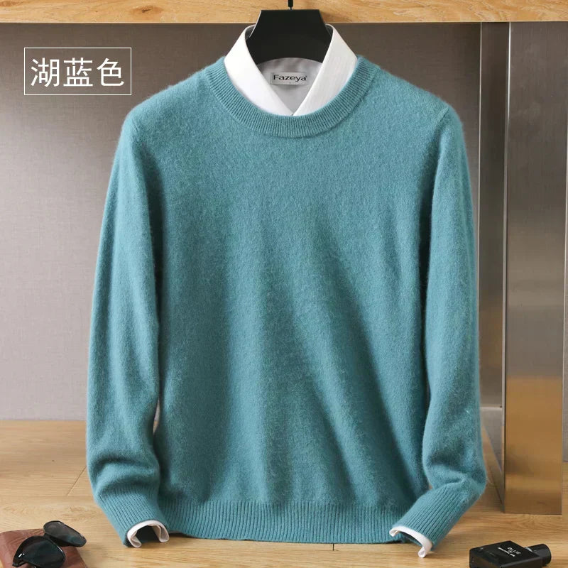 Aurelia One Hundred Percent Pure Cashmere Japanese Knit O Neck Pullover Sweater | Temsk