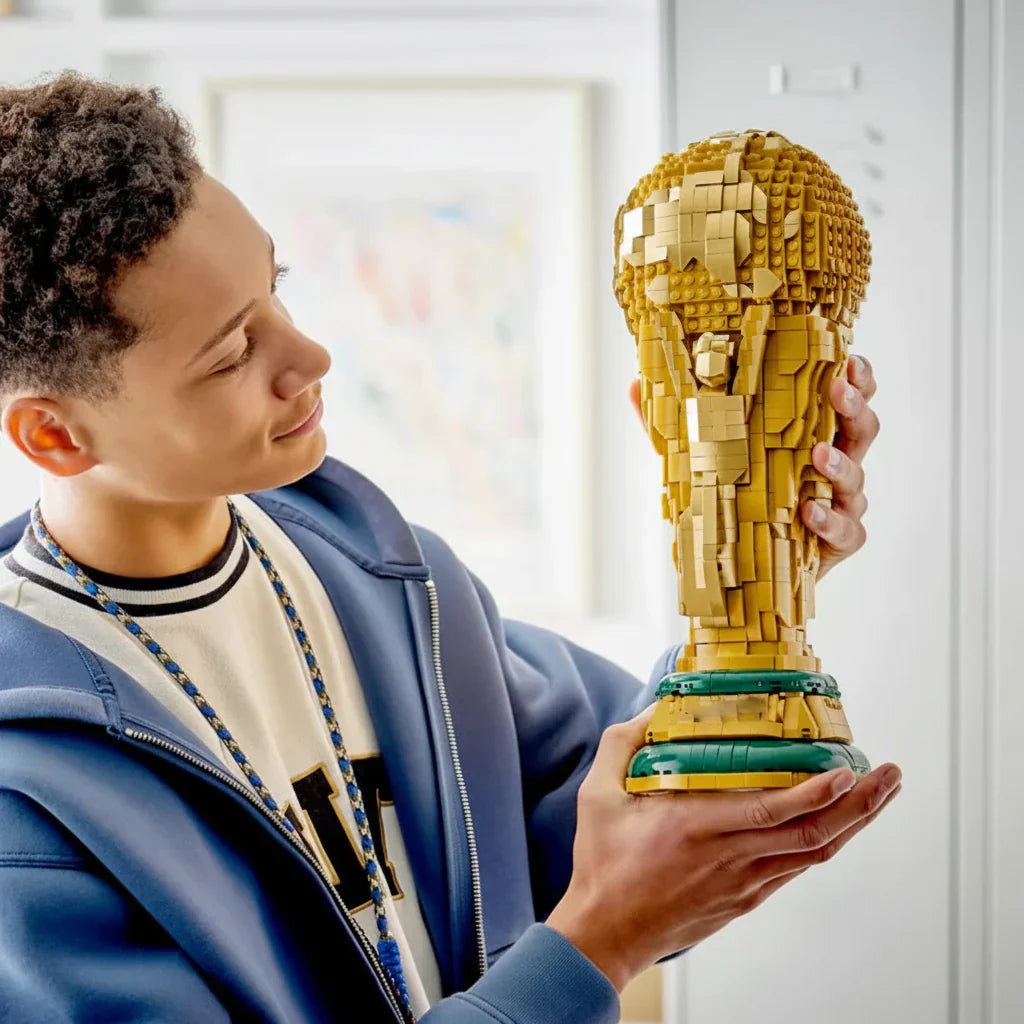 Trofeo Decorativo Coppa del Mondo Oro in Plastica per Esposizione | Temsk