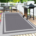Coastal Retreat grau-weißer wendbarer Outdoor-Teppich für Terrassen | Temsk