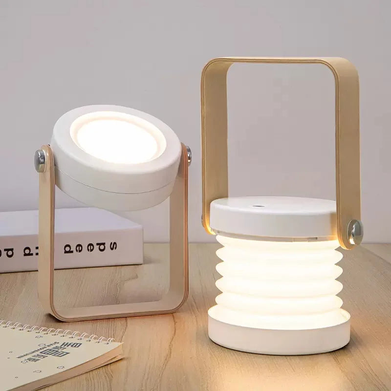 Kreative Laterne mit Holzgriff und faltbarer, wiederaufladbarer Tischlampe | Temsk