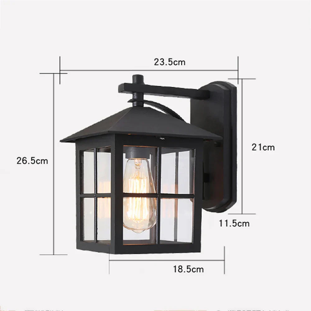 Camden Vintage E27 Lantern Sconce For Outdoor Walls | Temsk