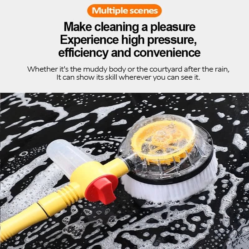 AquaFlow 360 Car Wash Set With Rotating Water Powered Brush | Temsk