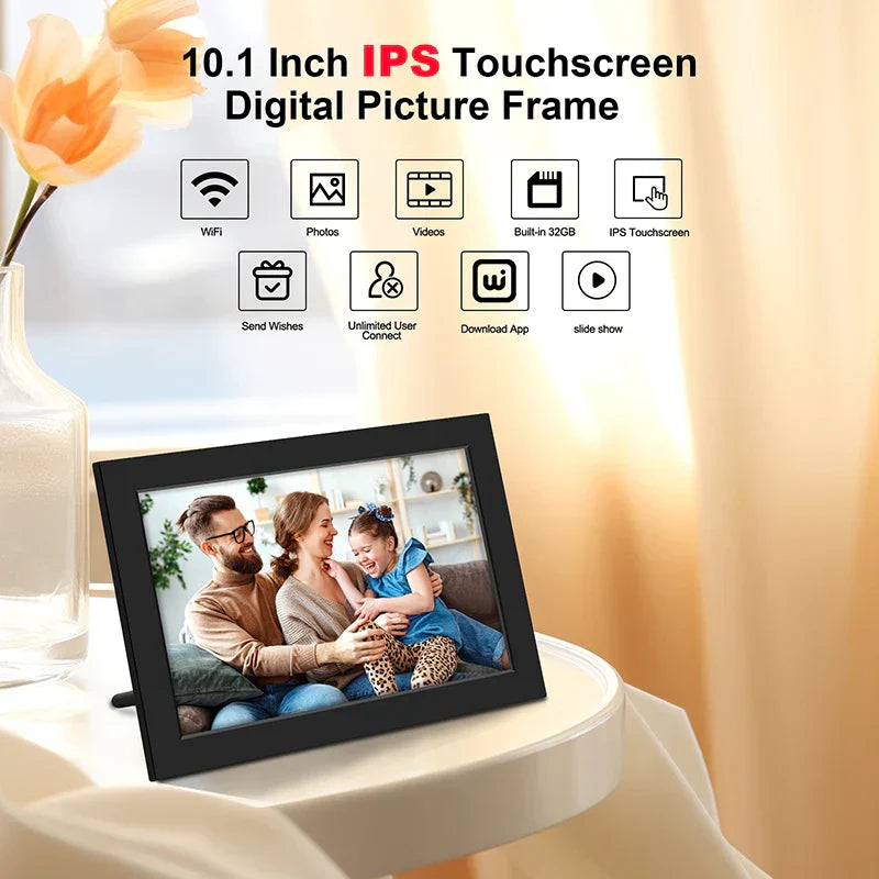 Memora WLAN-Fotorahmen mit IPS-HD-Touchscreen und 32GB Speicher | Temsk