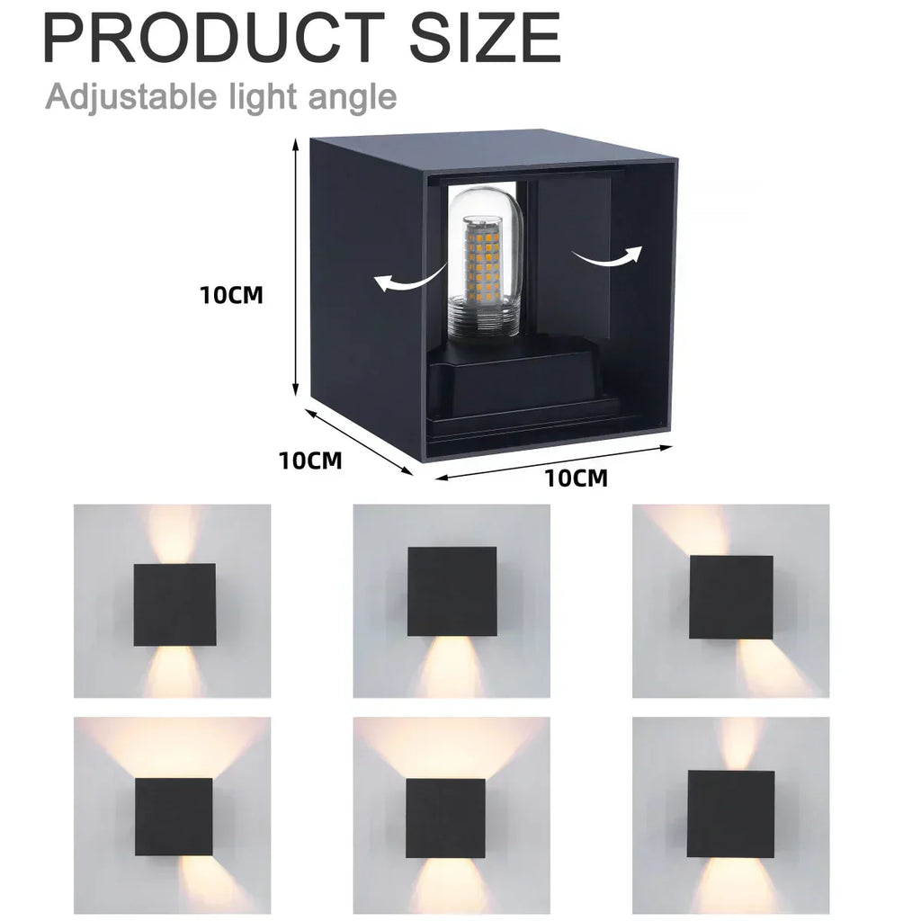 NovaGlow Modern Waterproof LED Wall Light IP65 Aluminum | Temsk