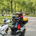 Child Motorcycle Seat With Foldable Guardrail And Rear Support | Temsk