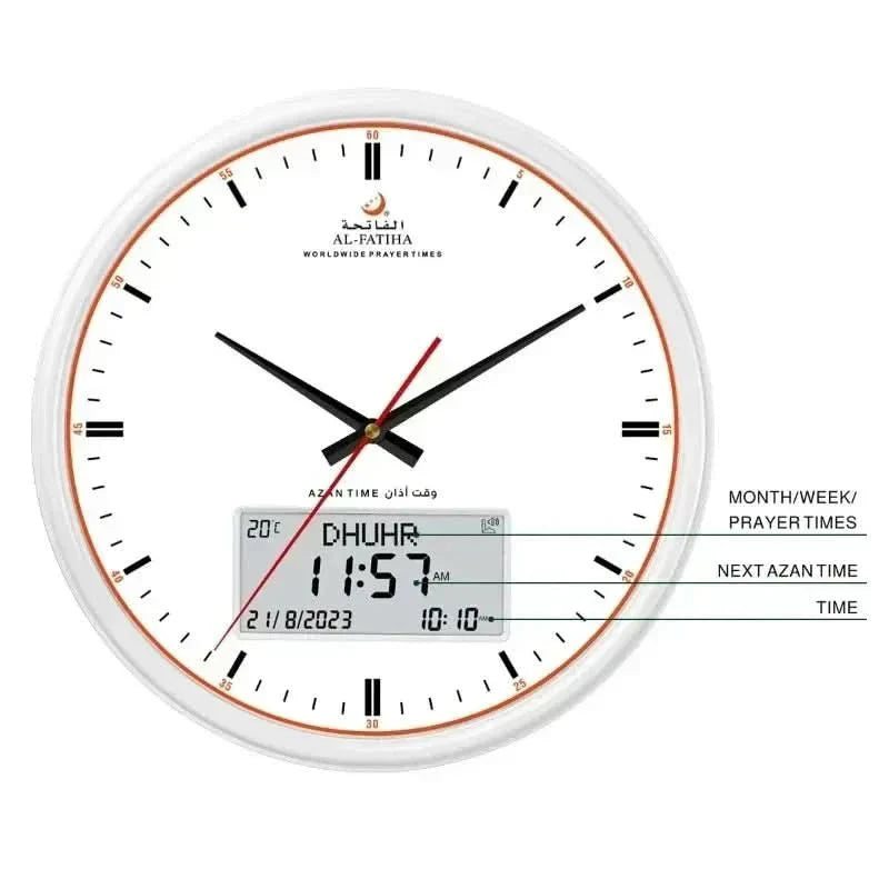 Orologio da Preghiera LumaTime con Regolazione Automatica dell'Azan e Dieci Suoni di Azan | Temsk