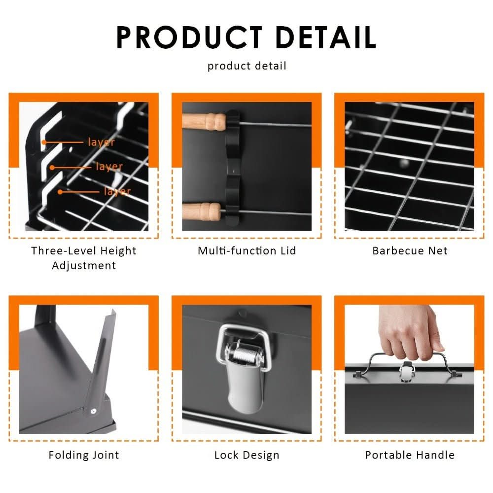 Barbecue pliable en acier TrailPeak pour camping et jardin | Temsk