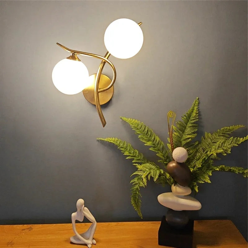 Lunara Nordische Wandleuchte mit doppeltem Kugel-LED-Design | Temsk