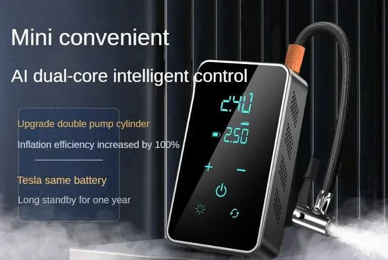 Wireless Touchscreen Air Pump With 150 PSI Portable Car And Bike Inflator | Temsk