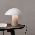 Nova Mushroom Table Lamp With Warm Wood Grain Finish | Temsk