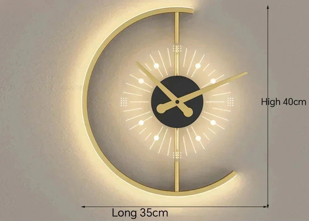 Lunaris LED Wanduhr-Wandleuchte Modernes Ambientelicht | Temsk