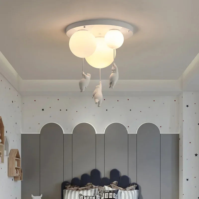 Whimsical Balloon Bear Chandelier for Kids Playroom and Nursery | Temsk