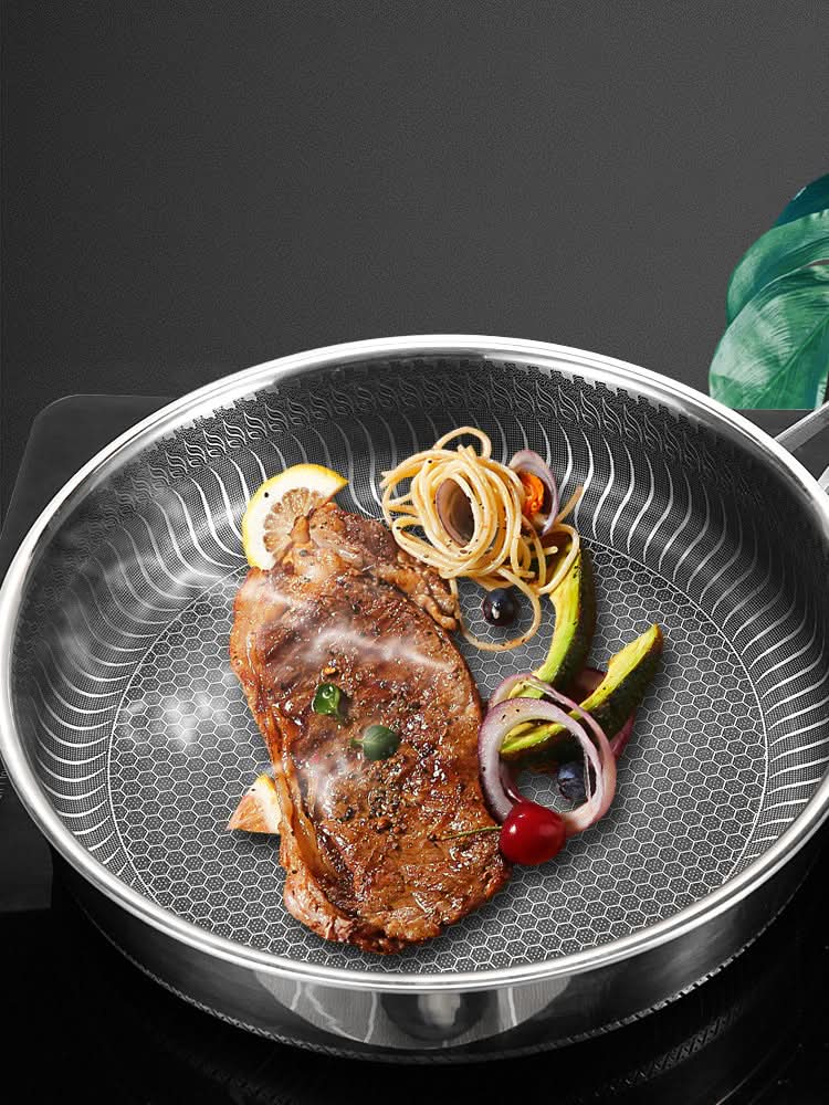 NovaCore Stainless Steel Frying Pan - Energy Saving and Durable for Perfect Cooking | Temsk