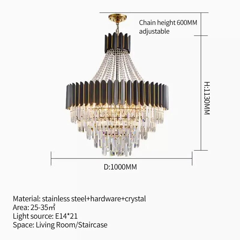 Selara Crystal Chandelier With K9 Crystal Modern LED Pendant Light | Temsk
