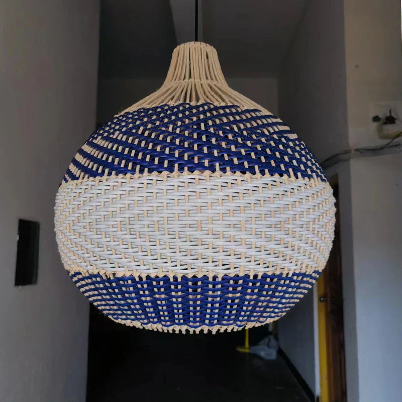 NaturaWeave Pendant Light Rattan Handwoven With Herringbone Pattern | Temsk