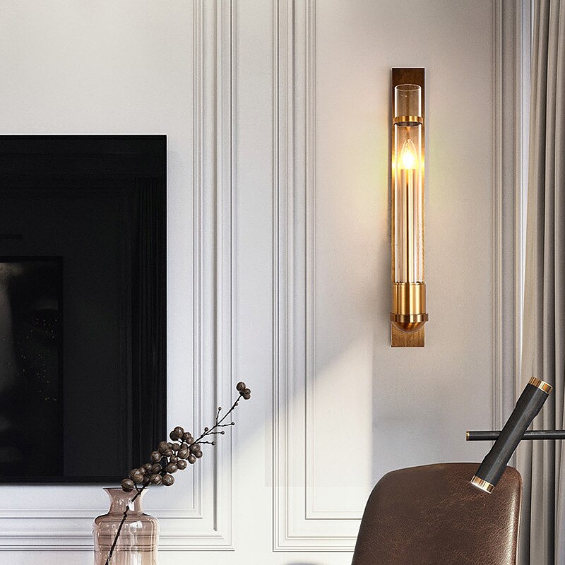 Luminor moderne LED-Wandlampe im amerikanischen Stil in goldenem Licht | Snurv | Temsk