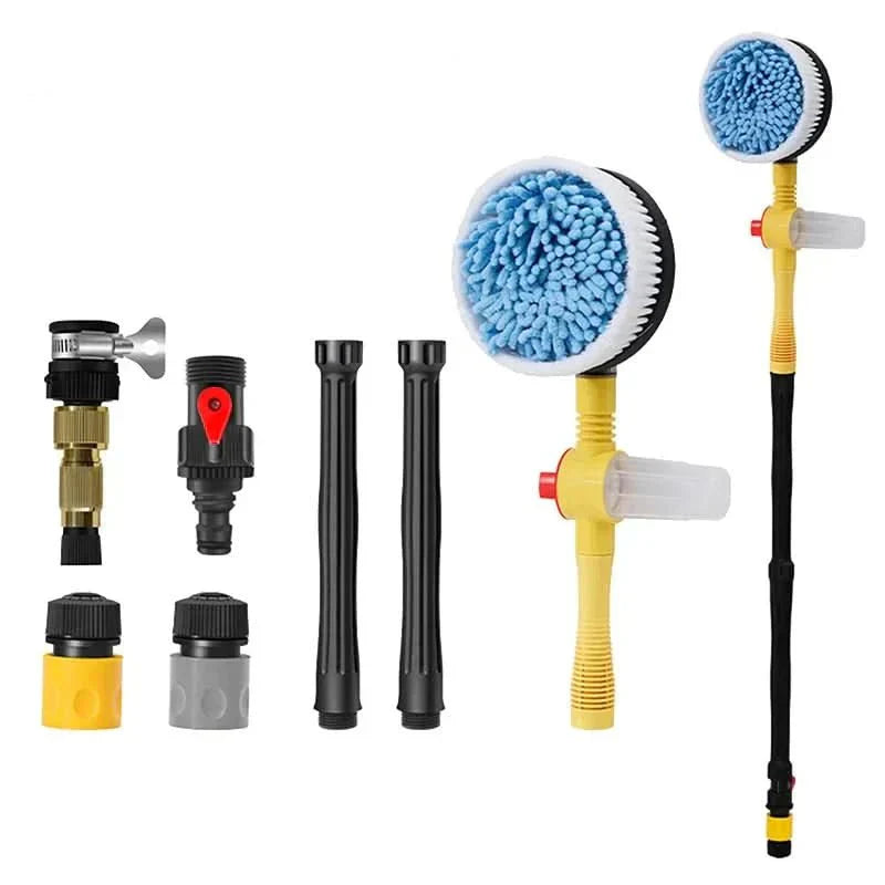 AquaFlow 360 Car Wash Set With Rotating Water Powered Brush | Temsk