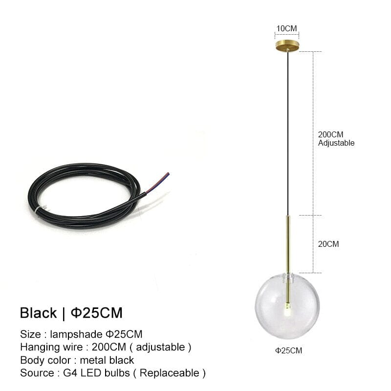 Lunel Glass Ball Pendant Light for Nordic Modern Homes | Temsk