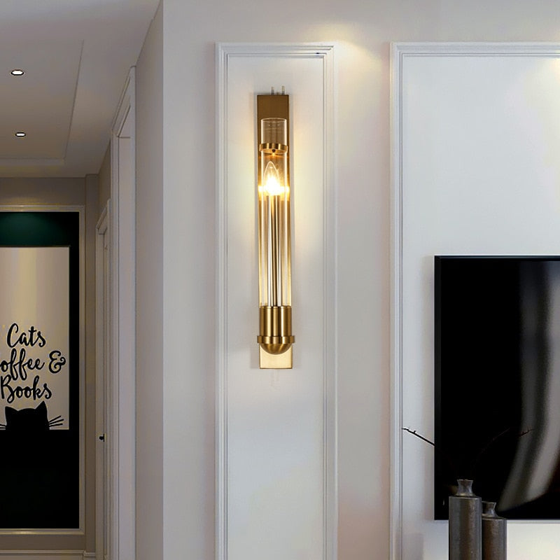 Luminor moderne LED-Wandlampe im amerikanischen Stil in goldenem Licht | Snurv | Temsk