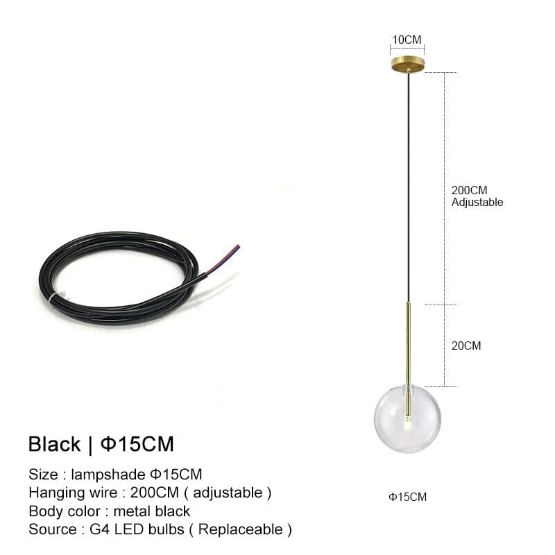 Lunel Glass Ball Pendant Light for Nordic Modern Homes | Temsk