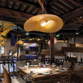 Solara Bamboo Weaving Pendant Light Handcrafted Vintage LED Fixture | Temsk