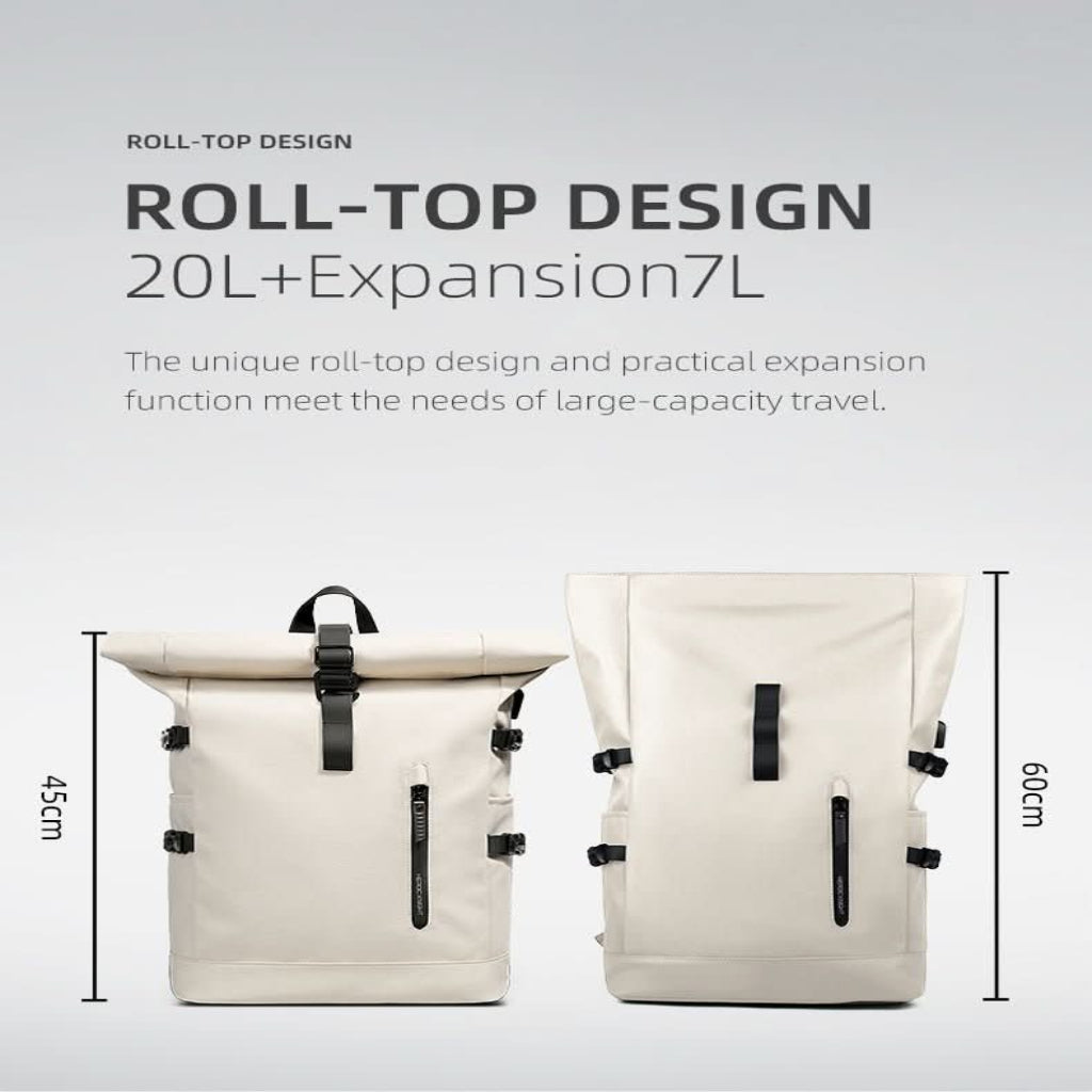 TrailMate Expandable Roll-Top Backpack With Laptop Compartment And Large Capacity | Temsk