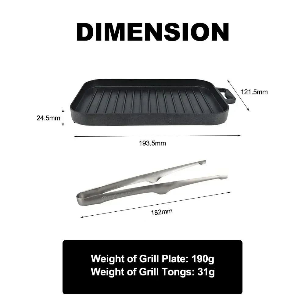 TrailForge Mini Grill Plate Set Portable Outdoor Cookware | Temsk