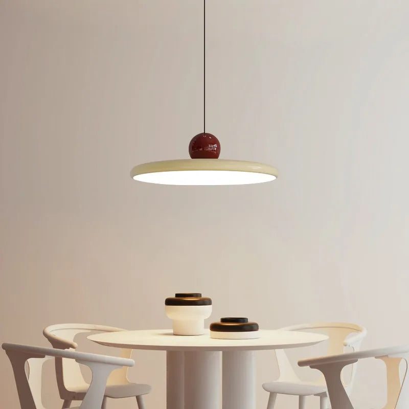 Nordische Untertassen-Pendelleuchte LED mit cremefarbener Deckenlampe | Temsk