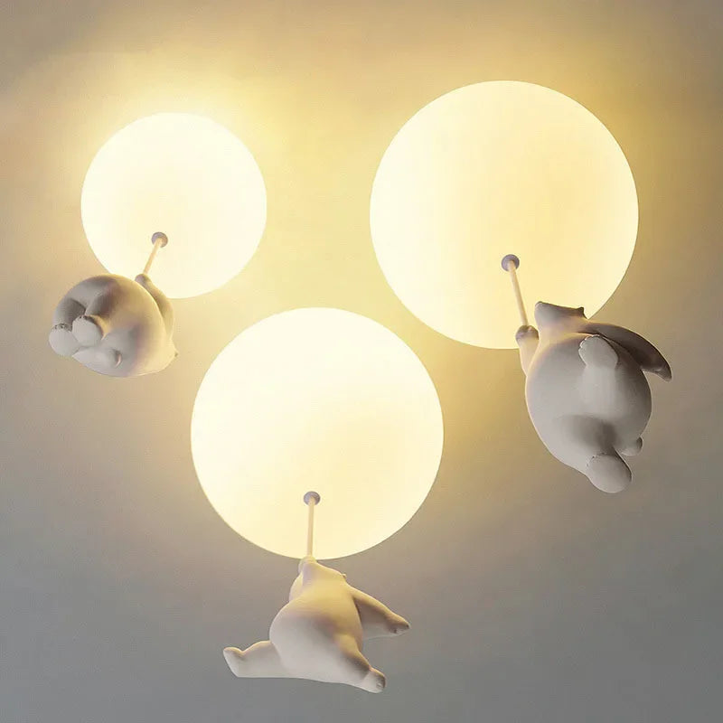 Whimsical Balloon Bear Chandelier for Kids Playroom and Nursery | Temsk
