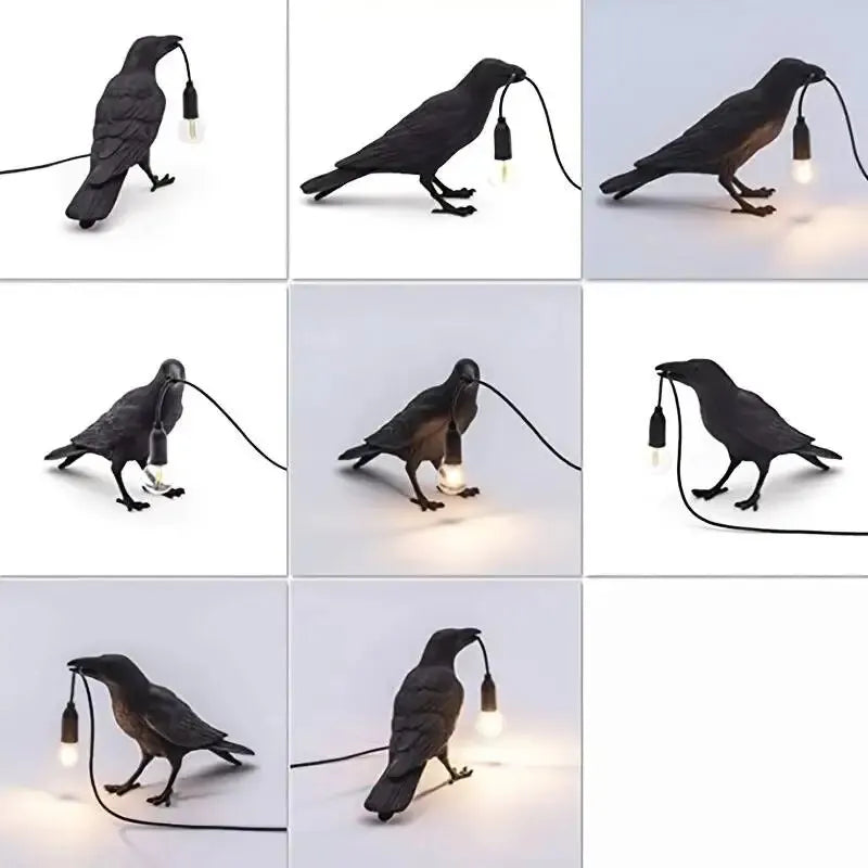 Obsidian Gotische hohle Tischlampe mit Vintage E14-Glühbirne | Temsk