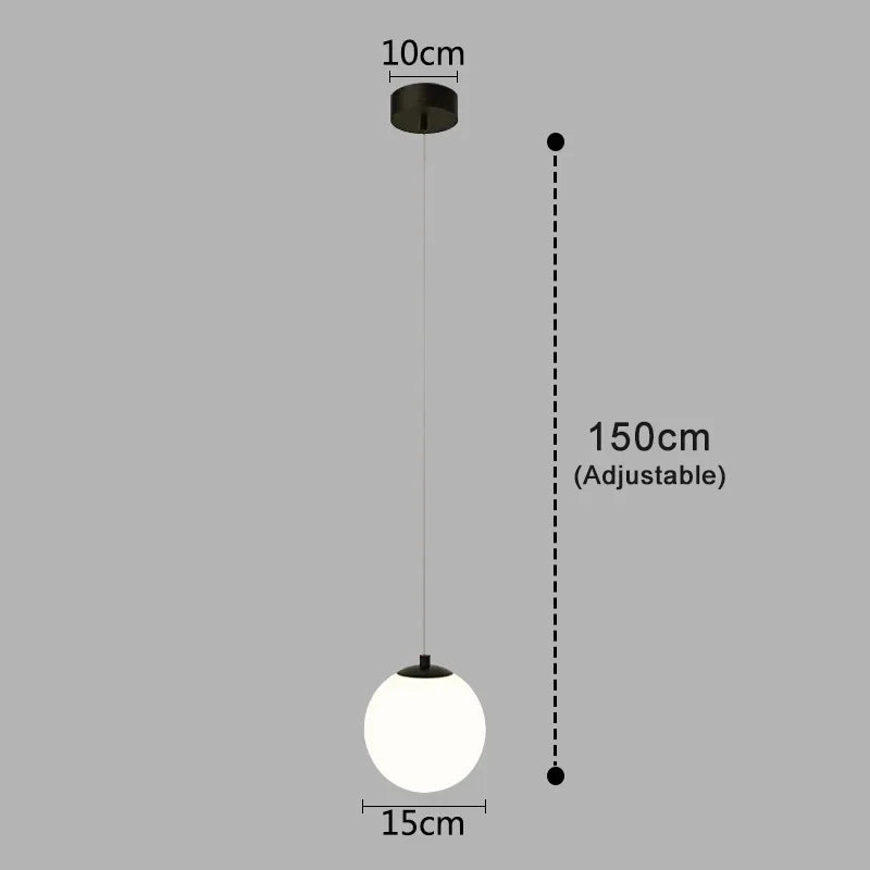 Luna Glas-Kugel-Pendelleuchte im nordisch-modernen Design | Temsk