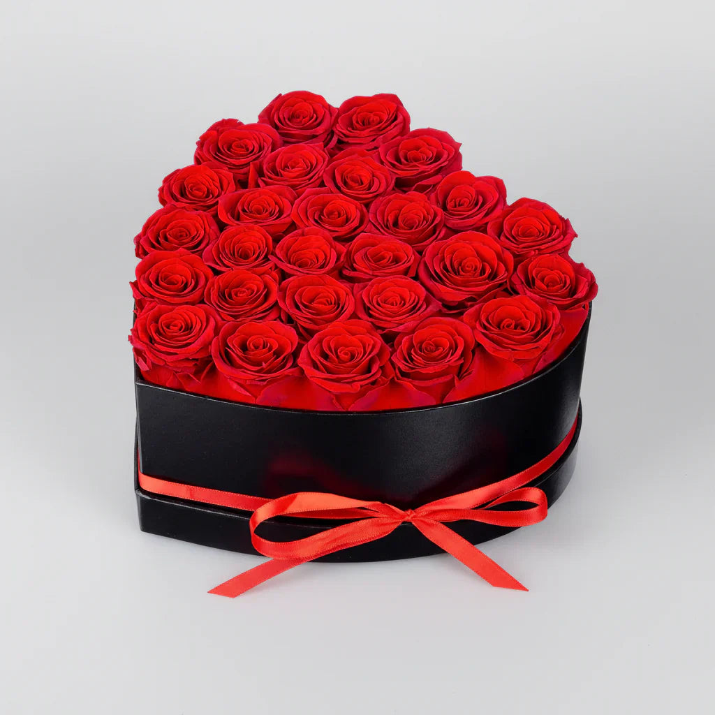 Mothers Day Heart Rose Box Gift With Artificial Flower For Her Decor | Temsk