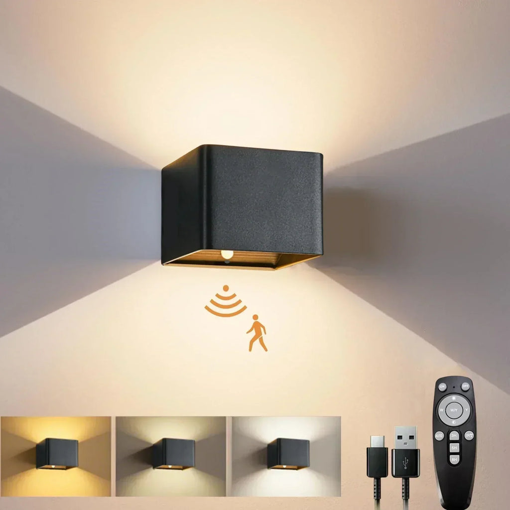 Luce da parete LED wireless LuminaWave con sensore di movimento e batteria da 4000 mAh | Temsk
