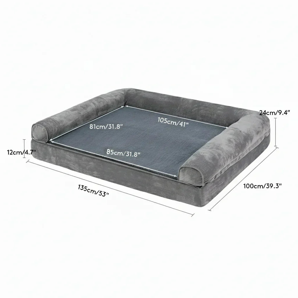 CalmNest Orthopedic Memory Foam Dog Bed With Water Repellent Cover And Plush Comfort | Temsk