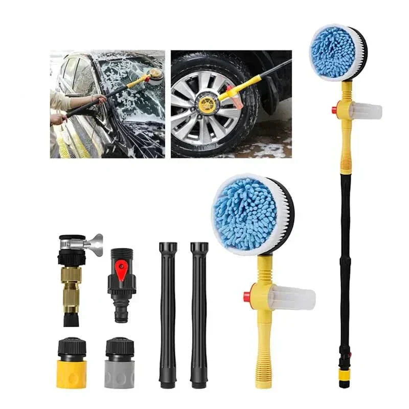 AquaFlow 360 Car Wash Set With Rotating Water Powered Brush | Temsk