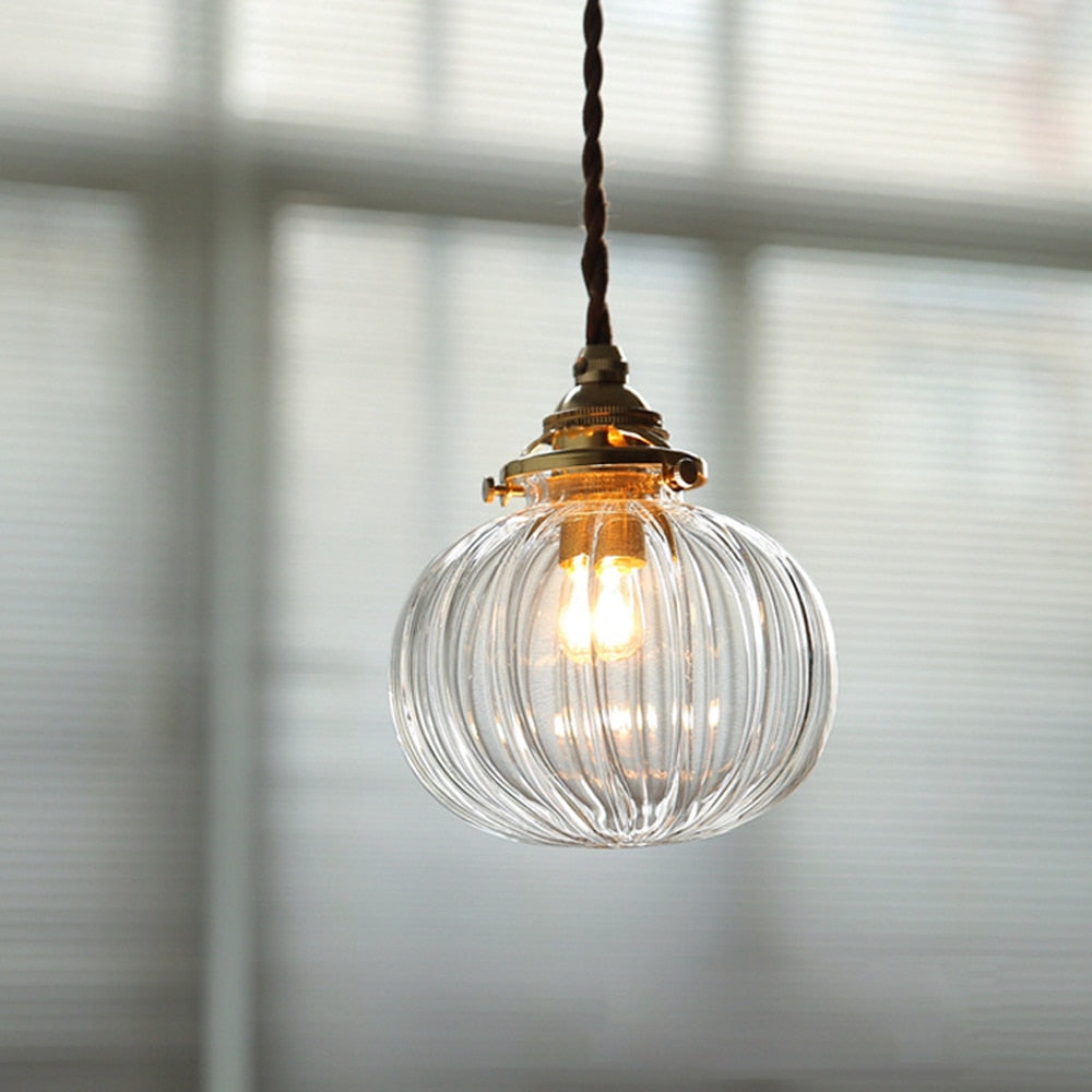 Caelum Glas-Pendelleuchte im Retro-Stil für kleine Räume | Snurv | Temsk