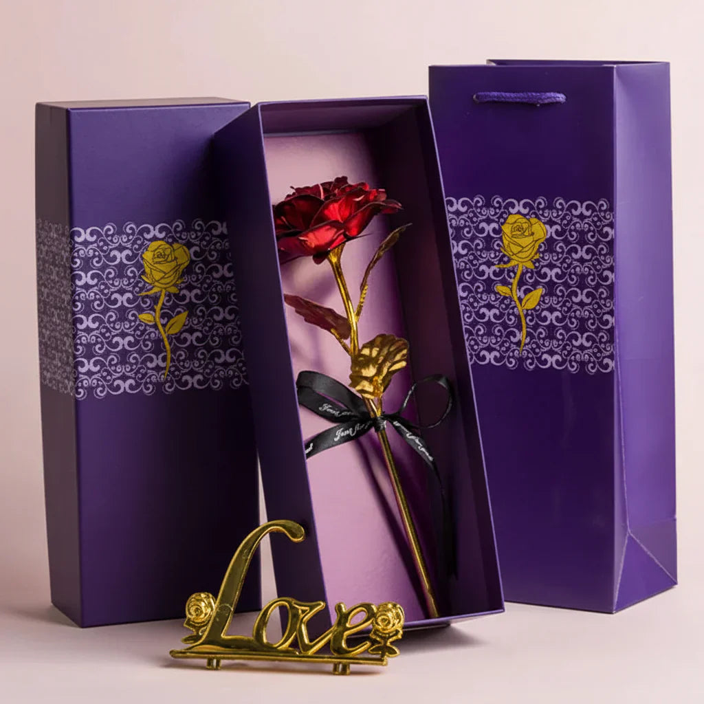 Rosen-Geschenkbox mit Künstlicher Blumenpräsentation zum Muttertag | Temsk