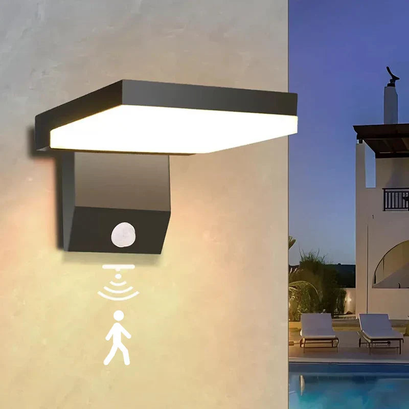 LumiFold Außenwandleuchte mit IP65-Schutzklasse und optionalem Bewegungssensor | Temsk