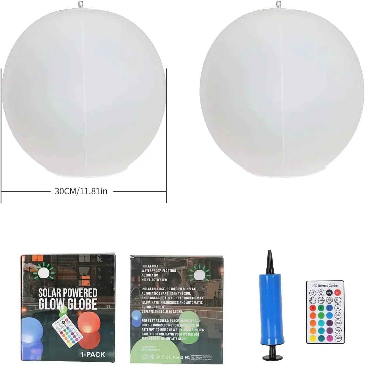 AquaGlow Orb Solar Color Changing Floating LED Sphere For Outdoor Lighting | Temsk