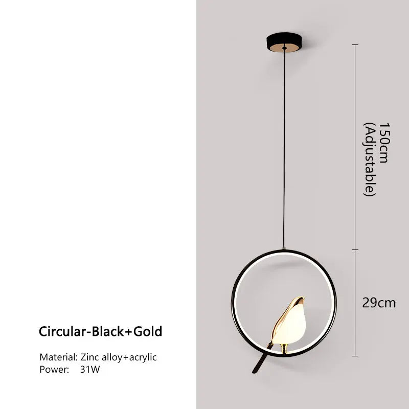 Magpie Licht Pendelleuchte mit nordischem Vogeldesign für moderne Räume | Temsk