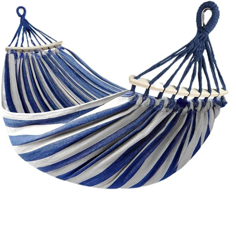 Canvas Hammock For Two With Wooden Spreaders For Outdoor Camping | Temsk